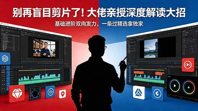 （18384期）别再盲目剪片了！大佬亲授深度解读大招，基础进阶双向发力，一条过精选拿独家mc69.cn - 副业项目分享,互联网学习资源,考公考研资料,虚拟资料与创业思路天璇笔记网