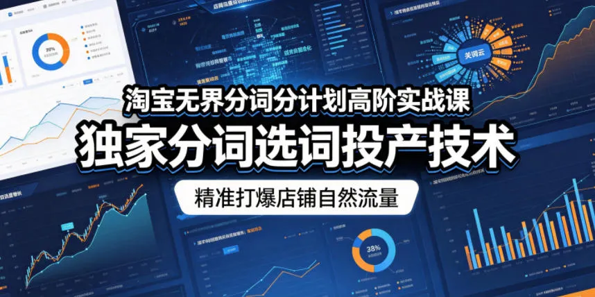 淘宝无界分词分计划高阶实战课，独家分词选词投产技术，精准打爆店铺自然流量mc69.cn - 副业项目分享,互联网学习资源,考公考研资料,虚拟资料与创业思路天璇笔记网