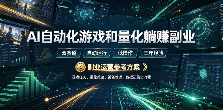 AI自动化游戏和量化躺賺副业：日入几张，稳定运行三年的项目！【揭秘】mc69.cn - 副业项目分享,互联网学习资源,考公考研资料,虚拟资料与创业思路天璇笔记网
