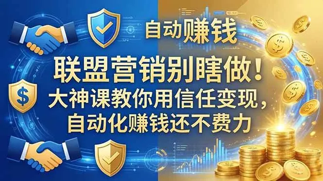 （18242期）联盟营销别瞎做！大神课教你用信任变现，自动化赚钱还不费力【原创双语字幕】mc69.cn - 副业项目分享,互联网学习资源,考公考研资料,虚拟资料与创业思路天璇笔记网