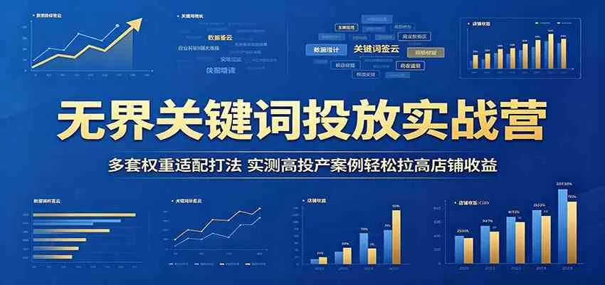 无界关键词投放实战营：多套权重适配打法，实测高投产案例轻松拉高店铺收益mc69.cn - 副业项目分享,互联网学习资源,考公考研资料,虚拟资料与创业思路天璇笔记网