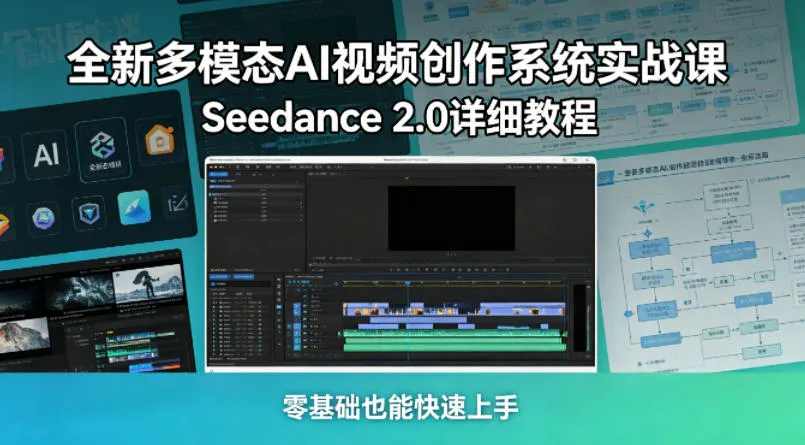 全新多模态AI视频创作系统实战课，Seedance 2.0详细教程，零基础也能快速上手mc69.cn - 副业项目分享,互联网学习资源,考公考研资料,虚拟资料与创业思路天璇笔记网