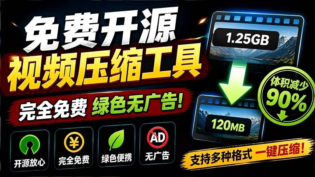 （19495期）Github开源视频压缩瘦身工具，轻松压缩90%，并保持画质清晰，完全免费绿色无广告！VideoSlimmc69.cn - 副业项目分享,互联网学习资源,考公考研资料,虚拟资料与创业思路天璇笔记网