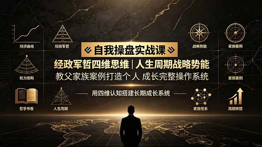 （19398期）自我操盘实战课：经政军哲四维思维｜人生周期战略势能｜教父家族案例打造个人成长完整操作系统mc69.cn - 副业项目分享,互联网学习资源,考公考研资料,虚拟资料与创业思路天璇笔记网