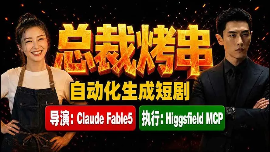 （19541期）《总裁烤串》真人短剧全自动诞生！Claude Fable5 当导演，Higgsfield MCP 执行！mc69.cn - 副业项目分享,互联网学习资源,考公考研资料,虚拟资料与创业思路天璇笔记网