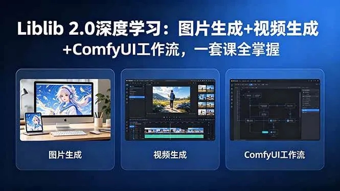 （18349期）Liblib 2.0深度学习：图片生成+视频生成+ComfyUI工作流，一套课全掌握mc69.cn - 副业项目分享,互联网学习资源,考公考研资料,虚拟资料与创业思路天璇笔记网