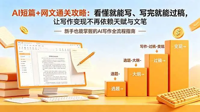 （18485期）AI短篇+网文通关攻略-更新4月：看懂就能写、写完就能过稿，让写作变现不再依赖天赋与文笔mc69.cn - 副业项目分享,互联网学习资源,考公考研资料,虚拟资料与创业思路天璇笔记网
