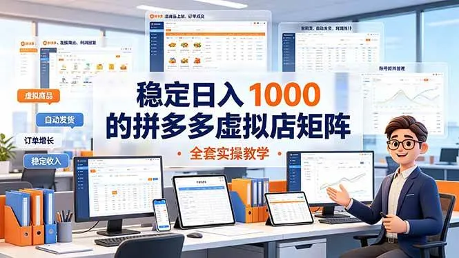 (19253期)稳定日入 1000 的拼多多虚拟店矩阵,全套实操教学 (19253期)稳定日入 1000 的拼多多虚拟店矩阵,全套实操教学