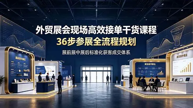 （19157期）外贸展会现场高效接单干货课程，36步参展全流程规划，展前展中展后标准化获客成交体系mc69.cn - 副业项目分享,互联网学习资源,考公考研资料,虚拟资料与创业思路天璇笔记网