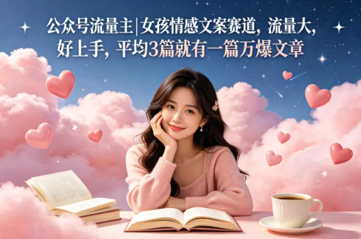 公众号流量主女孩情感文案赛道，流量大，好上手，平均3篇就有一篇万爆文章mc69.cn - 副业项目分享,互联网学习资源,考公考研资料,虚拟资料与创业思路天璇笔记网