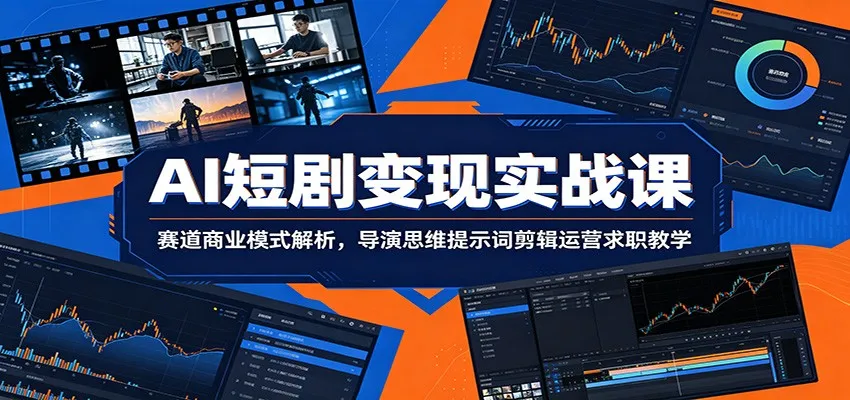AI短剧变现实战课：赛道商业模式解析，导演思维提示词剪辑运营求职教学mc69.cn - 副业项目分享,互联网学习资源,考公考研资料,虚拟资料与创业思路天璇笔记网