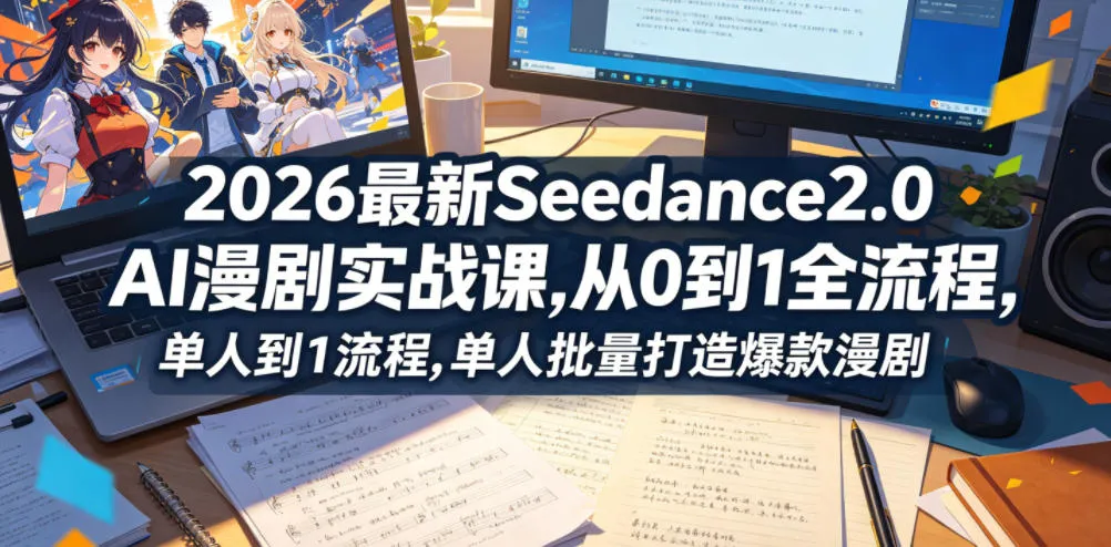 2026最新Seedance2.0 AI漫剧实战课,，从0到1全流程，单人批量打造爆款漫剧mc69.cn - 副业项目分享,互联网学习资源,考公考研资料,虚拟资料与创业思路天璇笔记网