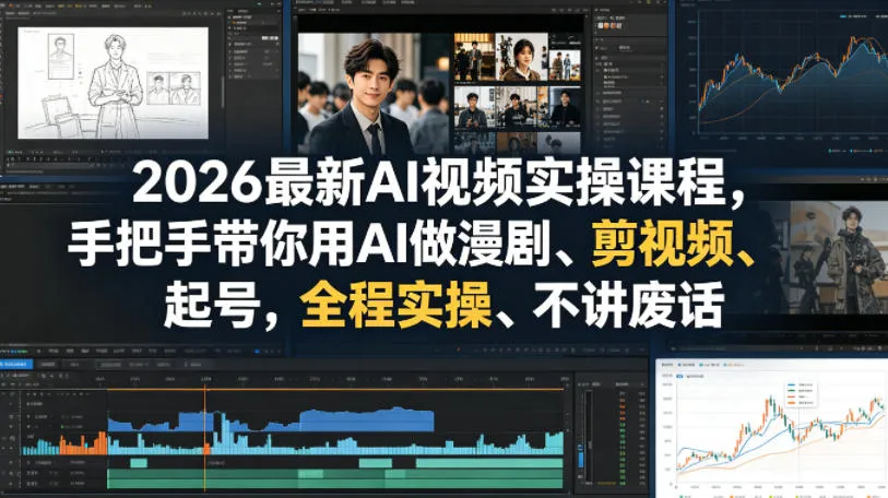 2026最新AI视频实操课程，手把手带你用AI做漫剧、剪视频、起号，全程实操、不讲废话mc69.cn - 副业项目分享,互联网学习资源,考公考研资料,虚拟资料与创业思路天璇笔记网