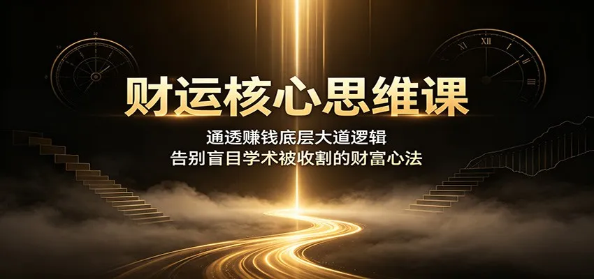 财运核心思维课：通透赚钱底层大道逻辑，告别盲目学术被收割的财富心法mc69.cn - 副业项目分享,互联网学习资源,考公考研资料,虚拟资料与创业思路天璇笔记网
