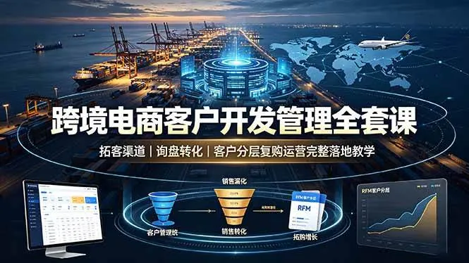 （19274期）跨境电商客户开发管理全套课·拓客渠道｜询盘转化｜客户分层复购运营完整落地教学mc69.cn - 副业项目分享,互联网学习资源,考公考研资料,虚拟资料与创业思路天璇笔记网