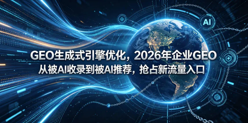 GEO生成式引擎优化，2026年企业GEO从被AI收录到被AI推荐，抢占新流量入口mc69.cn - 副业项目分享,互联网学习资源,考公考研资料,虚拟资料与创业思路天璇笔记网