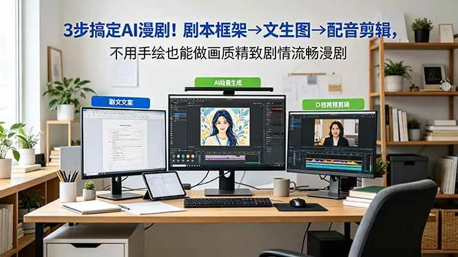 （18866期）3步搞定AI漫剧！剧本框架→文生图→配音剪辑，不用手绘也能做画质精致剧情流畅漫剧mc69.cn - 副业项目分享,互联网学习资源,考公考研资料,虚拟资料与创业思路天璇笔记网