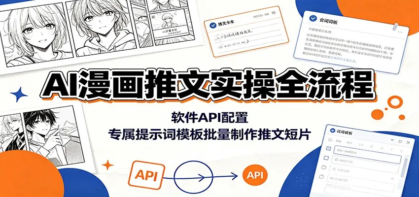 AI漫画推文实操全流程：软件API配置，专属提示词模板批量制作推文短片mc69.cn - 副业项目分享,互联网学习资源,考公考研资料,虚拟资料与创业思路天璇笔记网