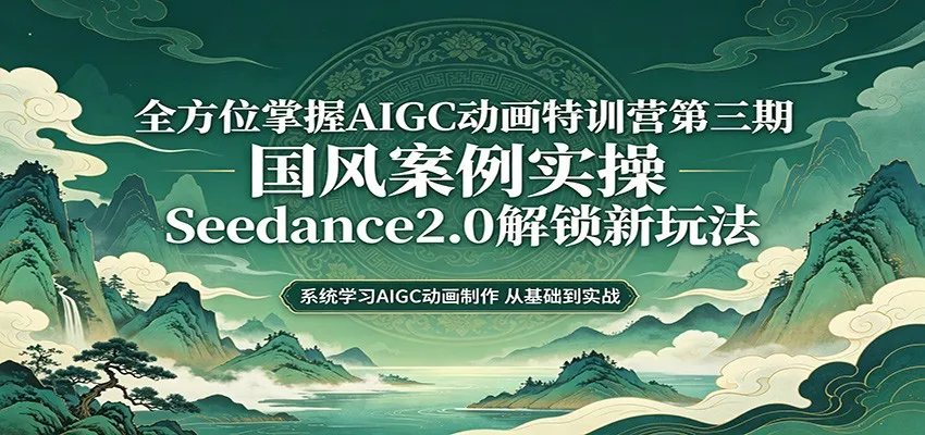 零基础AIGC动画精通第三期：国风案例实操，Seedance2.0解锁新玩法mc69.cn - 副业项目分享,互联网学习资源,考公考研资料,虚拟资料与创业思路天璇笔记网