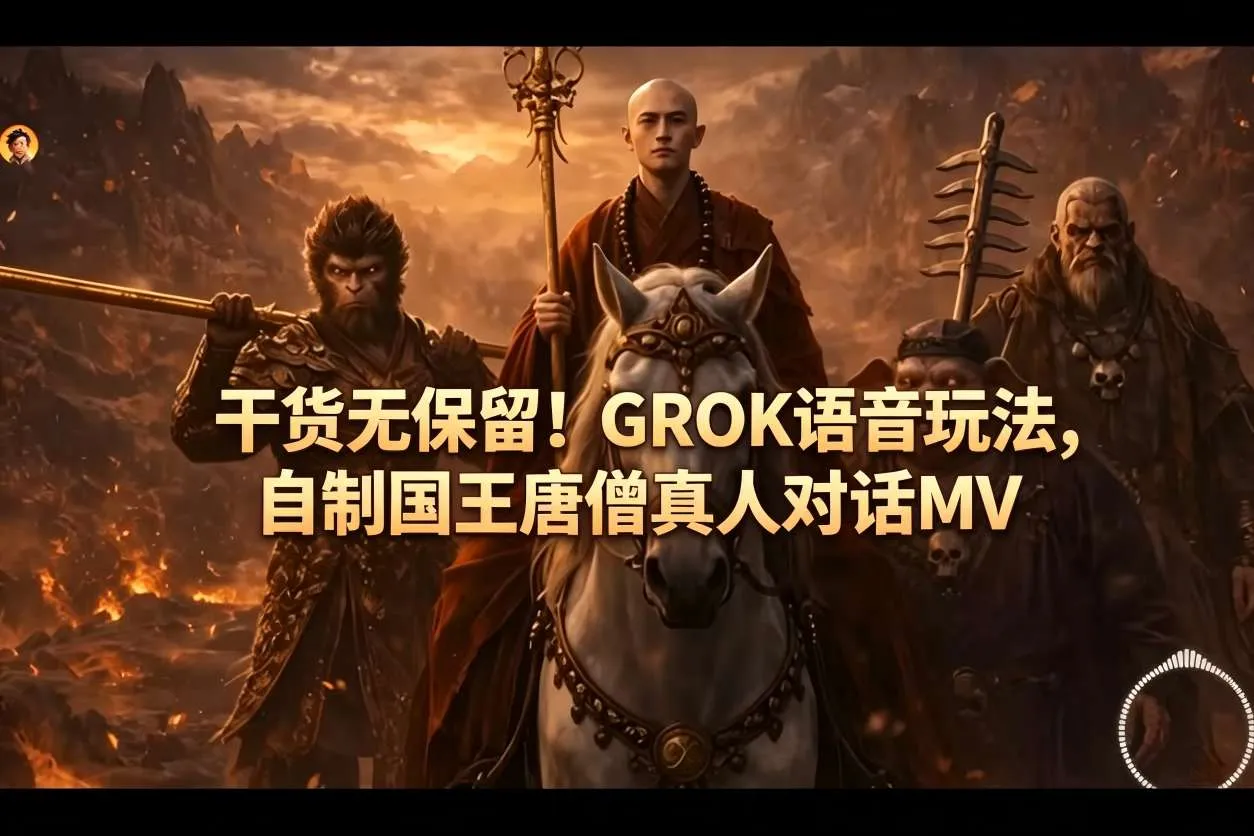 干货无保留！GROK语音玩法，自制国王唐僧真人对话MVmc69.cn - 副业项目分享,互联网学习资源,考公考研资料,虚拟资料与创业思路天璇笔记网