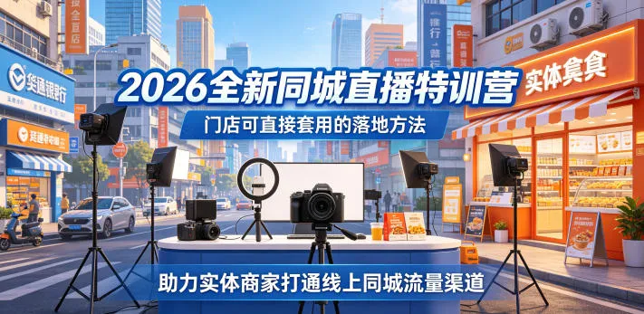 2026全新同城直播特训营，门店可直接套用的落地方法，助力实体商家打通线上同城流量渠道mc69.cn - 副业项目分享,互联网学习资源,考公考研资料,虚拟资料与创业思路天璇笔记网