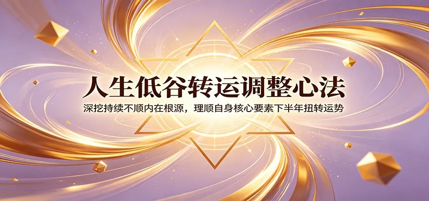 人生低谷转运调整心法：深挖持续不顺内在根源，理顺自身核心要素下半年扭转运势mc69.cn - 副业项目分享,互联网学习资源,考公考研资料,虚拟资料与创业思路天璇笔记网