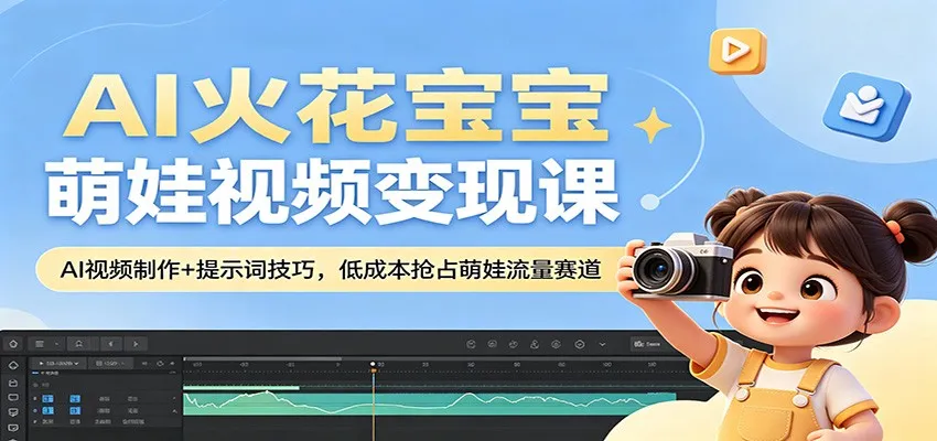 AI火花宝宝萌娃视频变现课：AI视频制作+提示词技巧，低成本抢占萌娃流量赛道mc69.cn - 副业项目分享,互联网学习资源,考公考研资料,虚拟资料与创业思路天璇笔记网