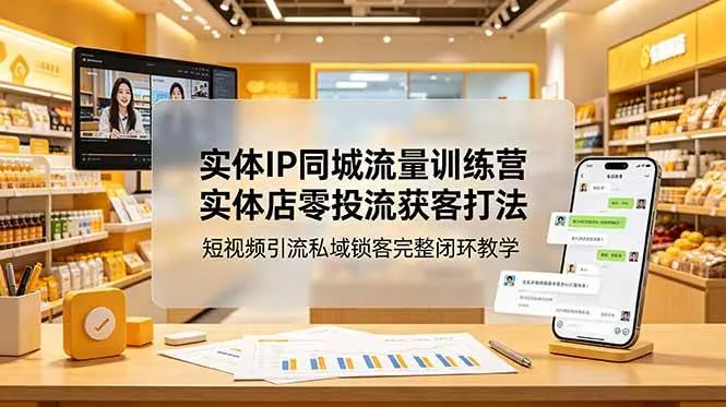 （18999期）实体IP同城流量训练营：实体店零投流获客打法，短视频引流私域锁客完整闭环教学mc69.cn - 副业项目分享,互联网学习资源,考公考研资料,虚拟资料与创业思路天璇笔记网