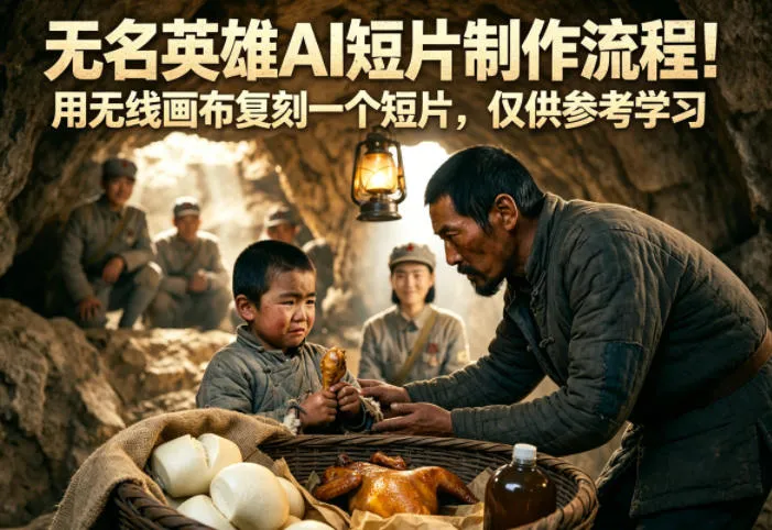 无名英雄AI短片制作流程！用无线画布复刻一个短片，仅供参考学习mc69.cn - 副业项目分享,互联网学习资源,考公考研资料,虚拟资料与创业思路天璇笔记网