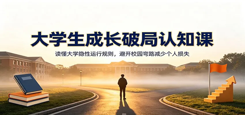 大学生成长破局认知课：读懂大学隐性运行规则，避开校园弯路减少个人损失mc69.cn - 副业项目分享,互联网学习资源,考公考研资料,虚拟资料与创业思路天璇笔记网