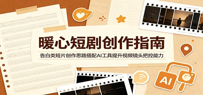 暖心短剧创作指南：告白类短片创作思路搭配AI工具提升视频镜头把控能力mc69.cn - 副业项目分享,互联网学习资源,考公考研资料,虚拟资料与创业思路天璇笔记网
