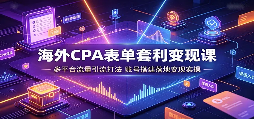 海外CPA表单套利变现课:多平台流量引流打法,账号搭建落地变现实操 海外CPA表单套利变现课:多平台流量引流打法,账号搭建落地变现实操