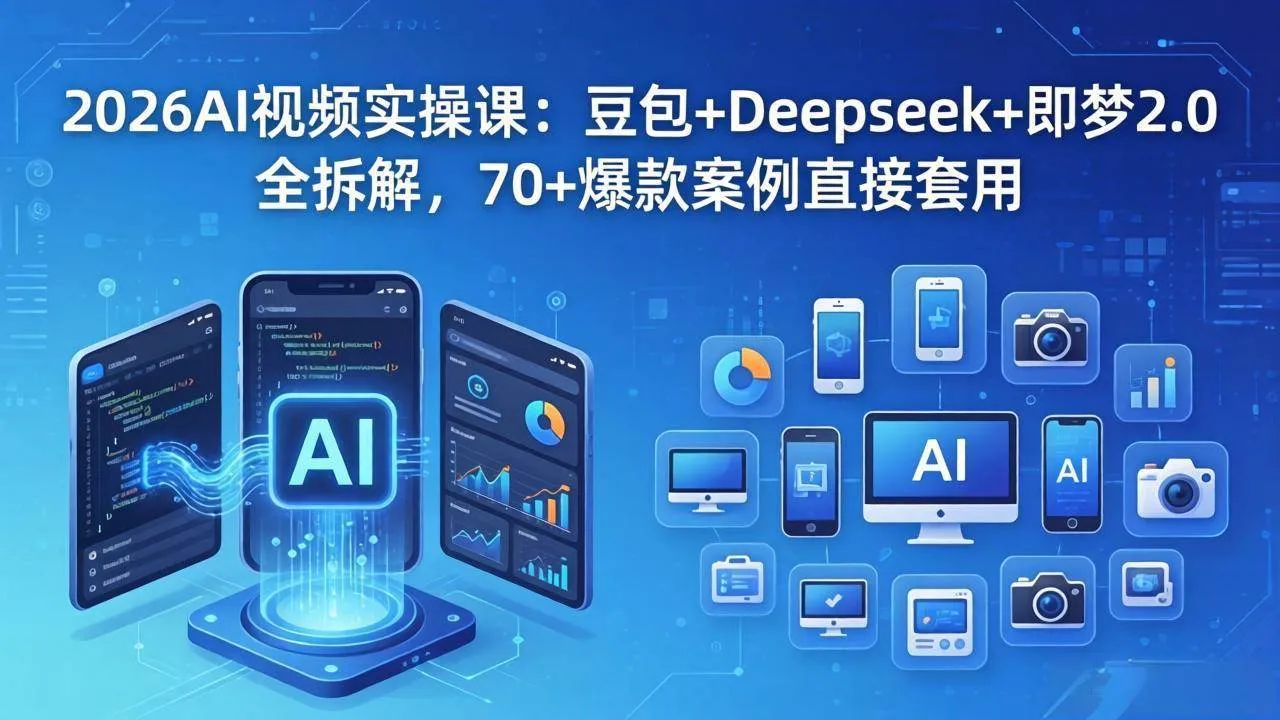 （18263期）2026AI视频实操课：豆包+Deepseek+即梦2.0全拆解，70+爆款案例直接套用mc69.cn - 副业项目分享,互联网学习资源,考公考研资料,虚拟资料与创业思路天璇笔记网