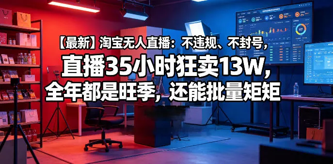 【最新】淘宝无人直播：不违规、不封号，直播35小时狂卖13W，全年都是旺季，还能批量矩阵操作【揭秘】mc69.cn - 副业项目分享,互联网学习资源,考公考研资料,虚拟资料与创业思路天璇笔记网