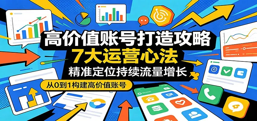 高价值账号打造攻略：7大运营心法，精准定位持续流量增长mc69.cn - 副业项目分享,互联网学习资源,考公考研资料,虚拟资料与创业思路天璇笔记网