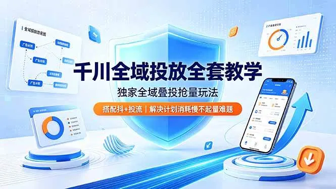 （19172期）千川全域投放全套教学，独家全域叠投抢量玩法，搭配抖+投流，解决计划消耗慢不起量难题mc69.cn - 副业项目分享,互联网学习资源,考公考研资料,虚拟资料与创业思路天璇笔记网