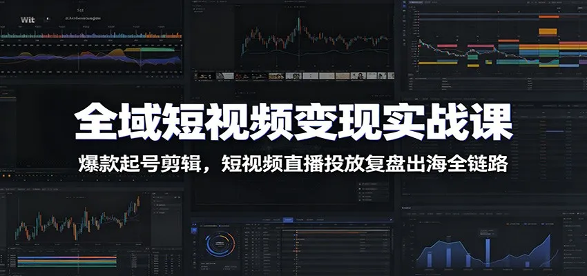全域短视频变现实战课：爆款起号剪辑，短视频直播投放复盘出海全链路mc69.cn - 副业项目分享,互联网学习资源,考公考研资料,虚拟资料与创业思路天璇笔记网