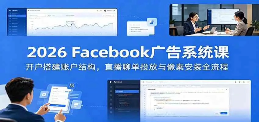 2026 Facebook广告系统课：开户搭建账户结构，直播聊单投放与像素安装全流程mc69.cn - 副业项目分享,互联网学习资源,考公考研资料,虚拟资料与创业思路天璇笔记网
