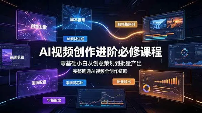 （19159期）AI视频创作进阶必修课程：零基础小白从创意策划到批量产出，完整跑通AI视频全创作链路mc69.cn - 副业项目分享,互联网学习资源,考公考研资料,虚拟资料与创业思路天璇笔记网