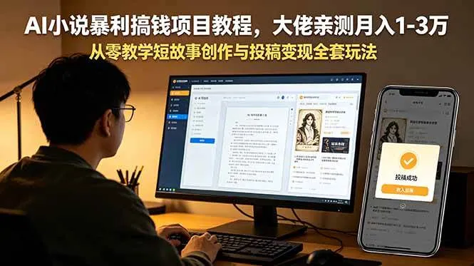 （18898期）AI小说暴利搞钱项目教程，大佬亲测月入1-3万，从零教学短故事创作与投稿变现全套玩法mc69.cn - 副业项目分享,互联网学习资源,考公考研资料,虚拟资料与创业思路天璇笔记网