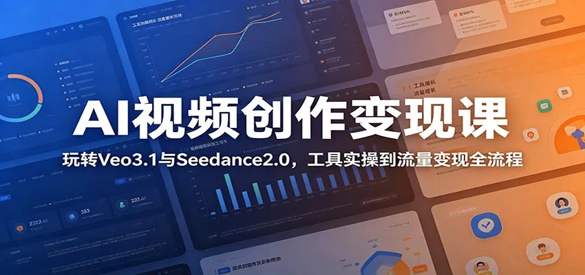 AI视频创作变现课：玩转Veo3.1与Seedance2.0，工具实操到流量变现全流程mc69.cn - 副业项目分享,互联网学习资源,考公考研资料,虚拟资料与创业思路天璇笔记网