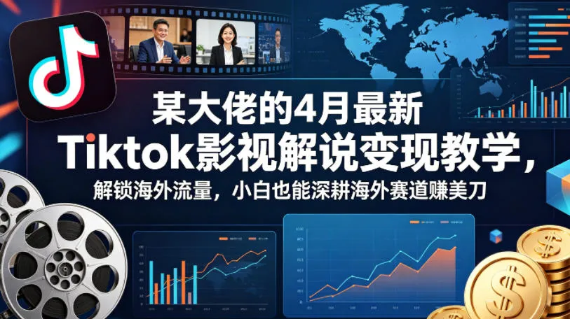 某大佬的4月最新Tiktok影视解说变现教学，解锁海外流量，小白也能深耕海外赛道賺美刀mc69.cn - 副业项目分享,互联网学习资源,考公考研资料,虚拟资料与创业思路天璇笔记网