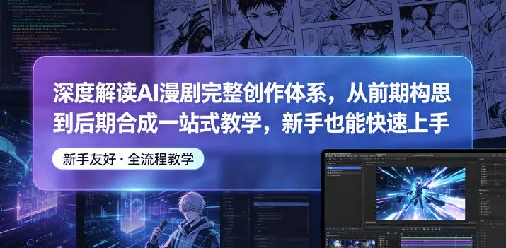 深度解读AI漫剧完整创作体系，从前期构思到后期合成一站式教学，新手也能快速上手mc69.cn - 副业项目分享,互联网学习资源,考公考研资料,虚拟资料与创业思路天璇笔记网