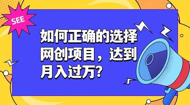 （19176期）如何正确的选择网创项目，达到月入过万？，本课程教你正确选择项目。mc69.cn - 副业项目分享,互联网学习资源,考公考研资料,虚拟资料与创业思路天璇笔记网