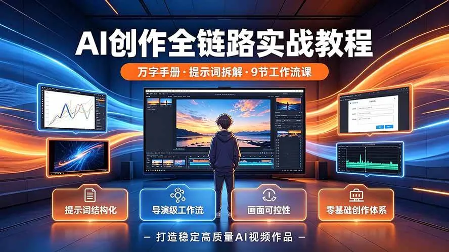 (19247期)AI创作全链路实战教程|万字手册·提示词拆解·9节工作流课,打造稳定高质量AI视频作品 (19247期)AI创作全链路实战教程|万字手册·提示词拆解·9节工作流课,打造稳定高质量AI视频作品