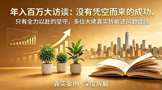 （18891期）年入百万大访谈-更新：没有凭空而来的成功，只有全力以赴的坚守，多位大佬真实拆解逆风翻盘路mc69.cn - 副业项目分享,互联网学习资源,考公考研资料,虚拟资料与创业思路天璇笔记网