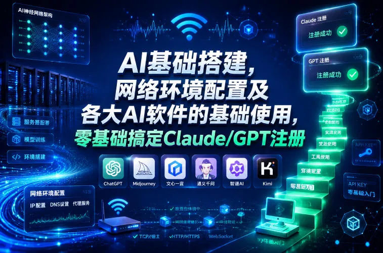 AI基础搭建，网络环境配置及各大AI软件的基础使用，零基础搞定Claude/GPT注册mc69.cn - 副业项目分享,互联网学习资源,考公考研资料,虚拟资料与创业思路天璇笔记网