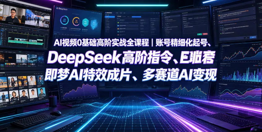 AI视频0基础高阶实战全课程｜账号精细化起号、DeepSeek高阶指令、即梦AI特效成片、多赛道AI短视频量产变现mc69.cn - 副业项目分享,互联网学习资源,考公考研资料,虚拟资料与创业思路天璇笔记网