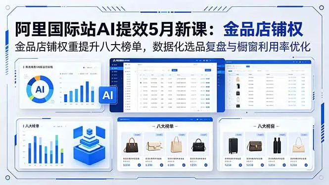 （18556期）阿里国际站AI提效5月新课：金品店铺权重提升八大榜单，数据化选品复盘与橱窗利用率优化mc69.cn - 副业项目分享,互联网学习资源,考公考研资料,虚拟资料与创业思路天璇笔记网