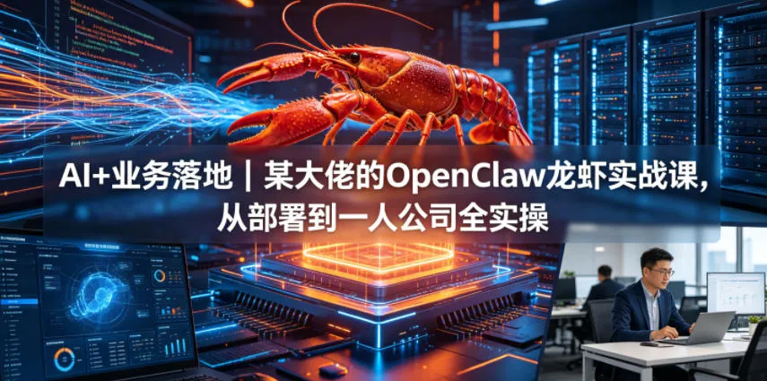 AI+业务落地｜某大佬的OpenClaw小龙虾实战课，从部署到一人公司全实操mc69.cn - 副业项目分享,互联网学习资源,考公考研资料,虚拟资料与创业思路天璇笔记网